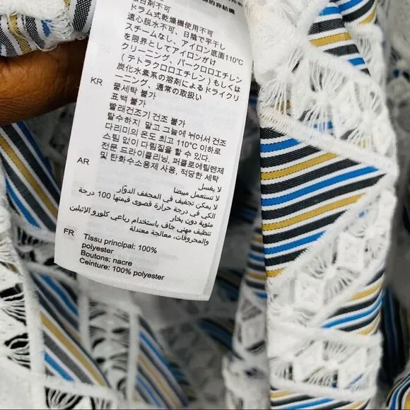 New Sandro Paris Short Lace Shirt Dress collar 40 - Picture 11 of 12